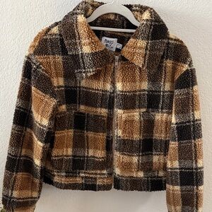 Princess Polly Tan and Brown Sherpa Jacket